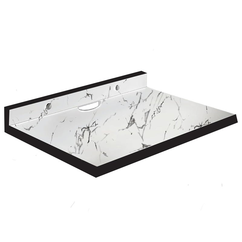 DIME حامل صندوق الإعداد الخشبي الهندسي | حامل صندوق التلفاز المثبت على الحائط لرفوف المنزل لحمل مكبرات الصوت وجهاز التوجيه WiFi ووحدة التحكم في الألعاب وجهاز البث عن بُعد (أبيض) - Image 3