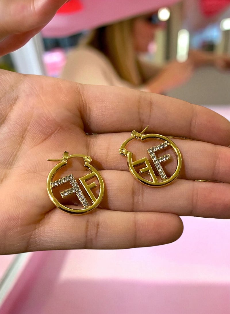 F style Trendy & High Quality Gold Plated Earrings For Women - Image 1