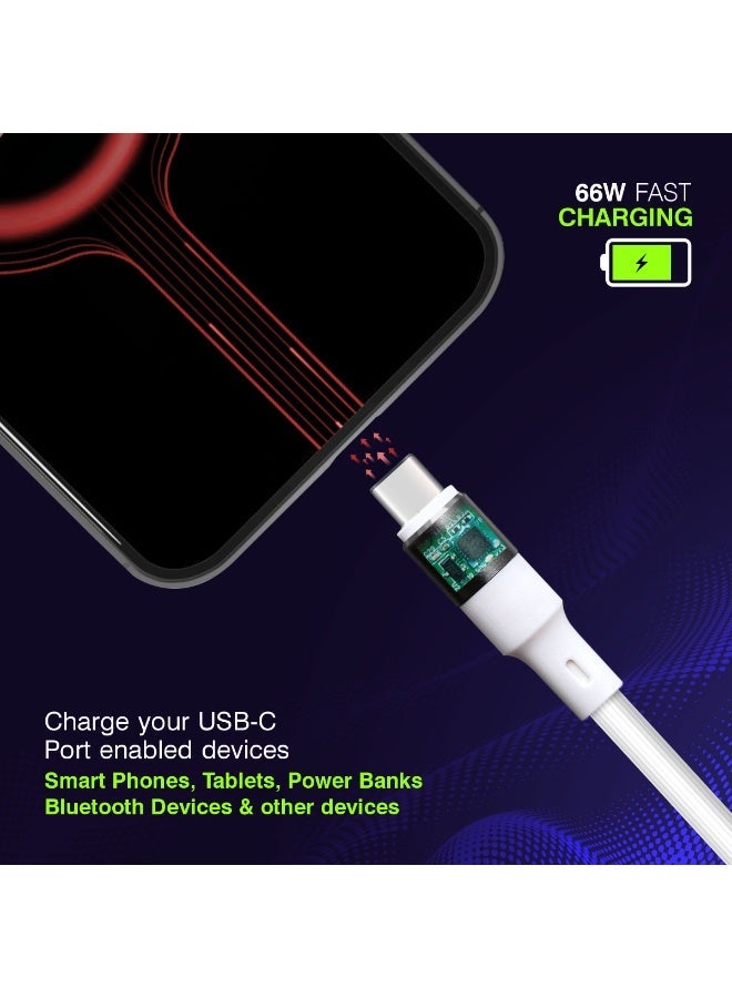 ERD كابل ERD USB-A إلى USB-C، شحن سريع 66 واط ونقل بيانات عالي السرعة | سلك متين وخفيف الوزن بطول متر واحد | عمر افتراضي يصل إلى 15000 انحناءة | للهواتف الذكية والأجهزة اللوحية وغيرها - Image 5