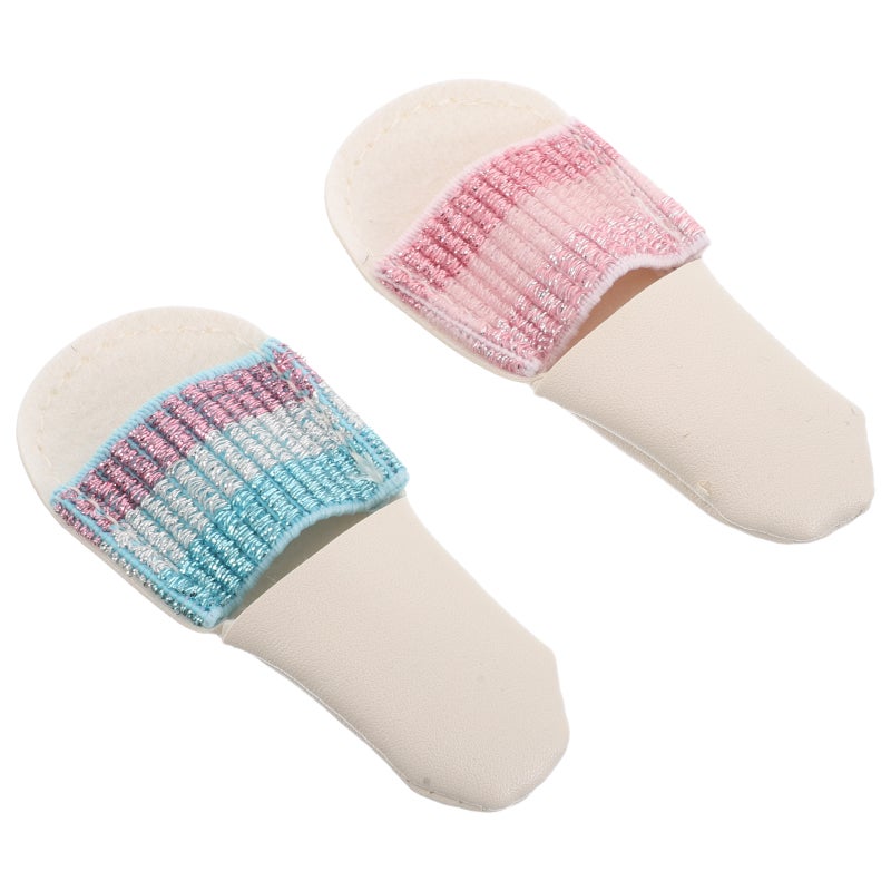 4 pcs PU Fake Leather Finger Protectors Sleeves for Embroidery Sewing Finger Safety Covers Anti- Stick Thimble Guards for DIY Knitting Crafts Home Needlework - Image 3