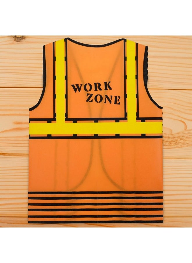 Blue Panda 6 Set Construction Worker Costumes For Kids Vests And Hats For Construction Theme Birthday Dress Up Party  - Image 5