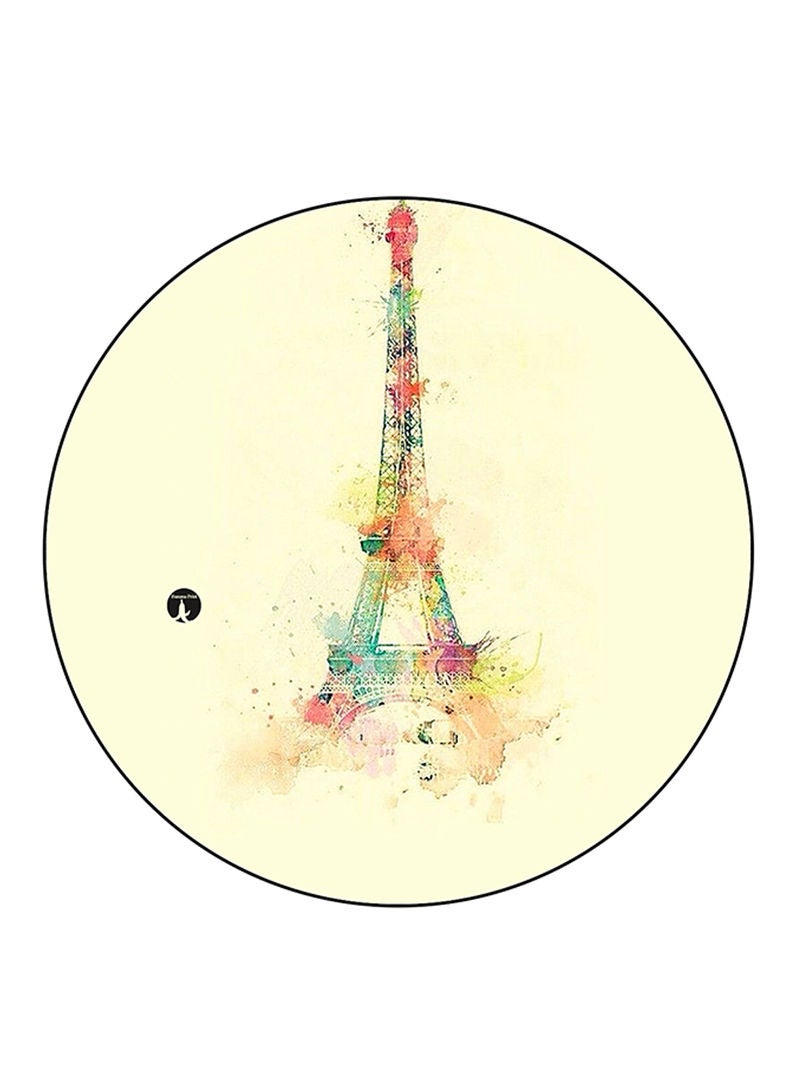 RKN Effiel Tower Printed Mouse Pad  Round  Multicolour