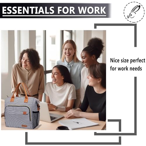 TuErCao Lunch Bag Women Insulated Lunch Box for Work Leakproof Soft Cooler for Picnic Travel Road Trips, Loncheras para Mujer Adult, Stripes - Image 4
