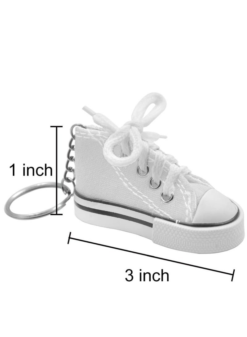 Oasisgalore 8 PCS Mini Canvas Sneaker Keychains - 3" Random Color Shoe Key Rings, Festival Party Decorations for Kids. - Image 2