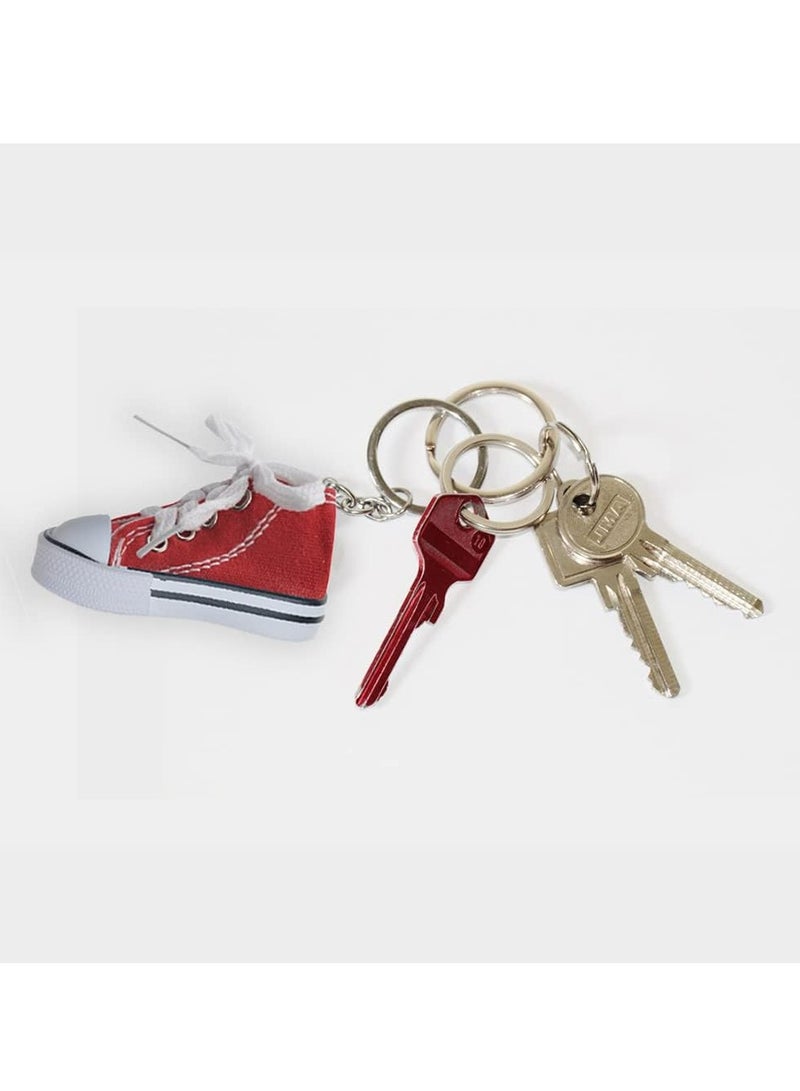 Oasisgalore 8 PCS Mini Canvas Sneaker Keychains - 3" Random Color Shoe Key Rings, Festival Party Decorations for Kids. - Image 4