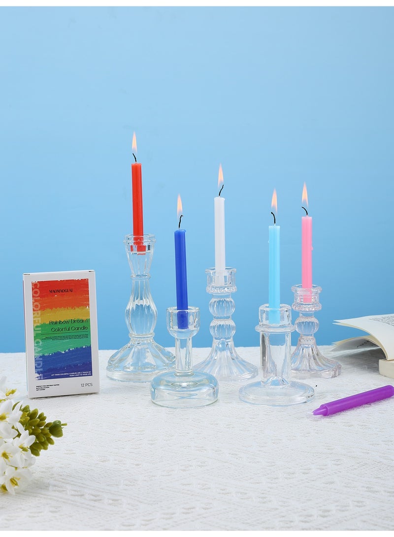 12 pcs Colored candles Per Box, Unscented Colored Candles Mini Taper,13cm-5Inch Tall 0.4 Inch Diameter - Image 4