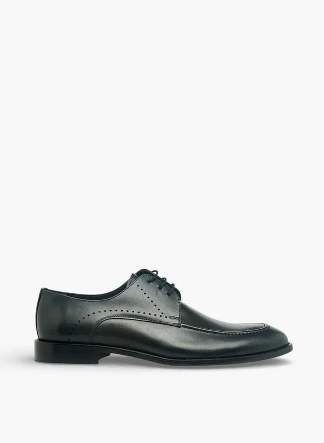 دوتشيني Men Lace-Up Leather Derby Shoes