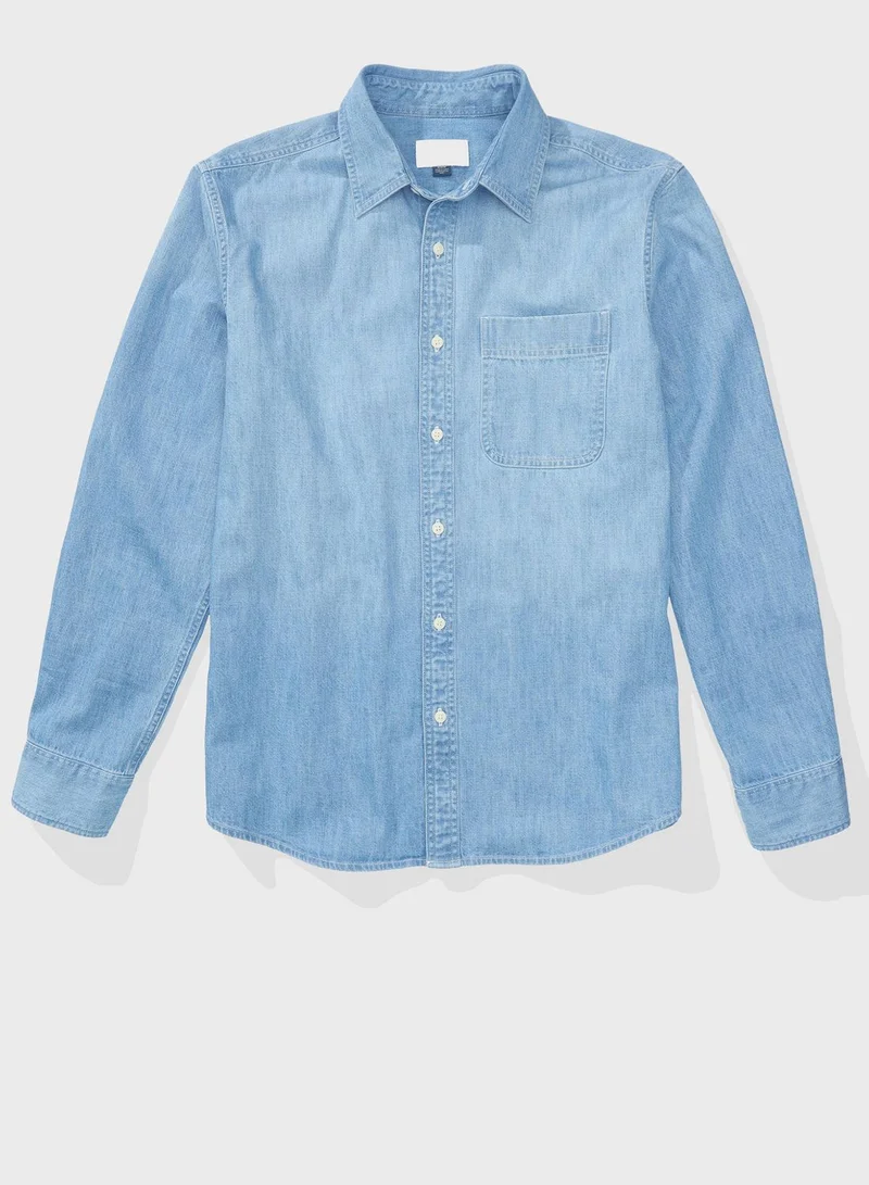 American Eagle Essential Regular Fit Denim Shirt