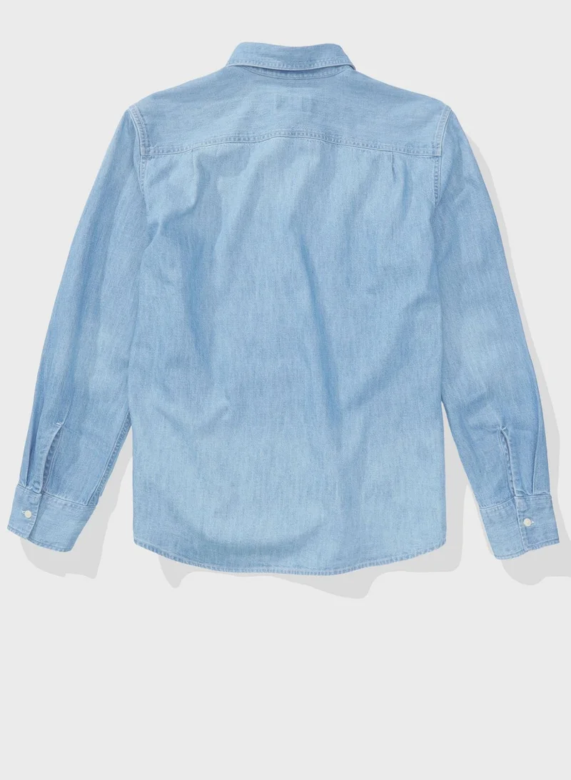 American Eagle Essential Regular Fit Denim Shirt