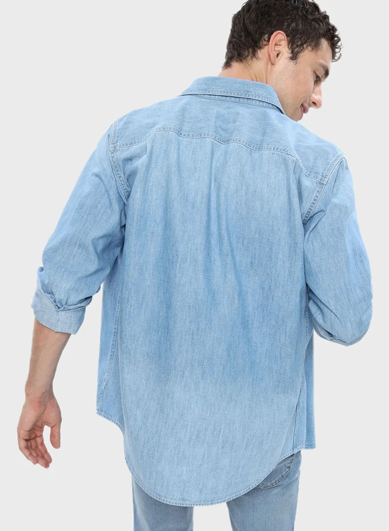 American Eagle Essential Regular Fit Denim Shirt