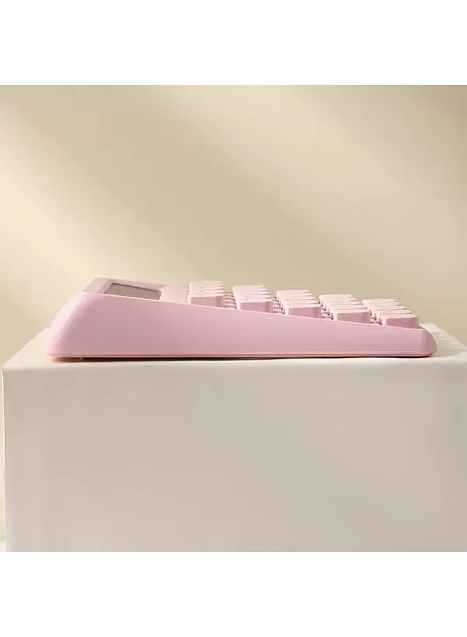Pink Solar 12 Digit Large Button Scientific Calculator Dual Power High Definition Display - Image 5