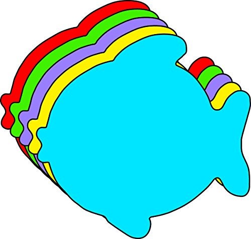 SHAPES ETC. 31 Pcs Fish Assorted Color Creative Cut-Outs 3in x 2.75in Size Ocean Decor Spring Summer Decorations Learning Games VBS Classroom Bulletin Boards Kids’ School Craft Projects USA Made - Image 1