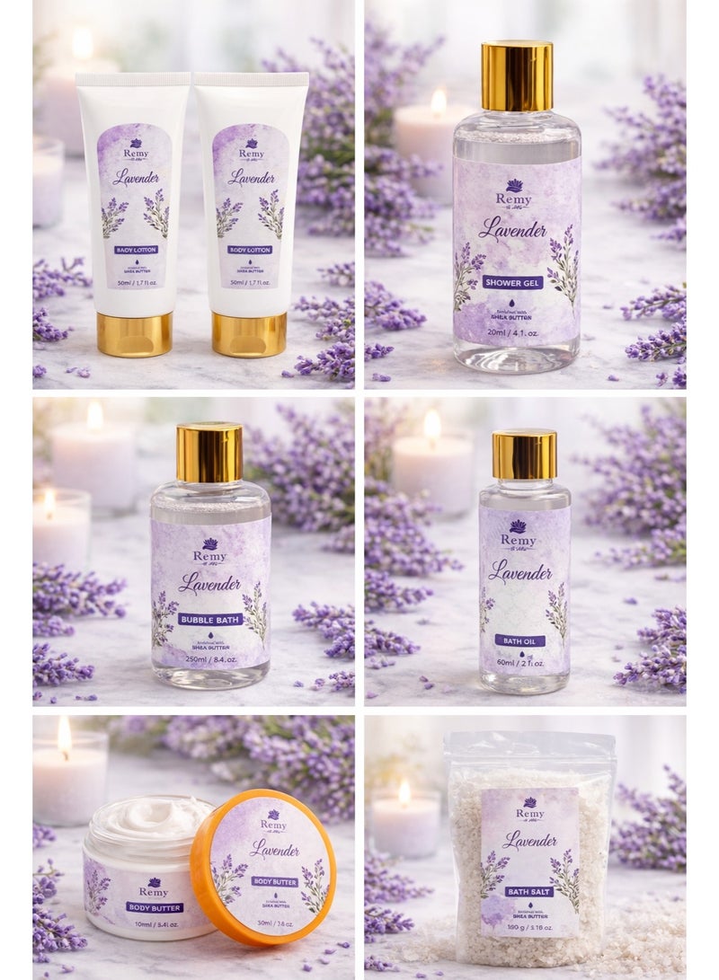 Remy Belle Spa Lavender Set Gift Baskets for Women, Premium 10pc Gift Baskets, Best Holiday Gift Set for Mother - Deluxe Spa Tote Bag with Handle, Bath Salt, Hand Soap, Shower Gel and More! - Image 3