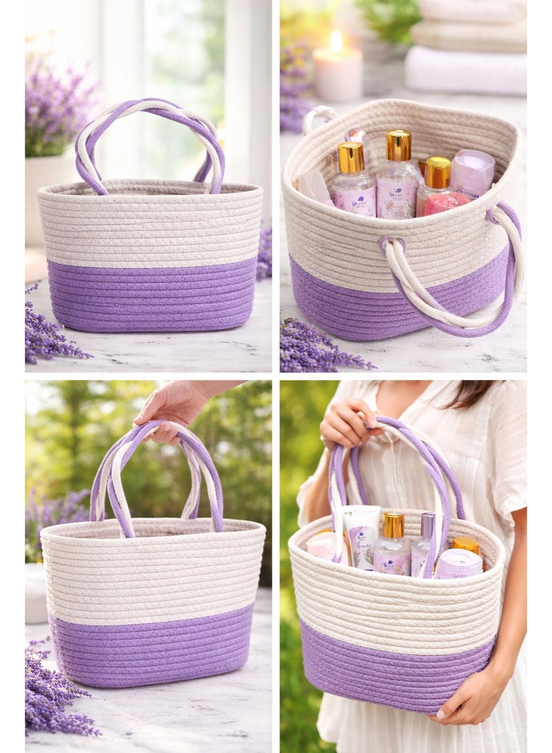 Remy Belle Spa Lavender Set Gift Baskets for Women, Premium 10pc Gift Baskets, Best Holiday Gift Set for Mother - Deluxe Spa Tote Bag with Handle, Bath Salt, Hand Soap, Shower Gel and More! - Image 4