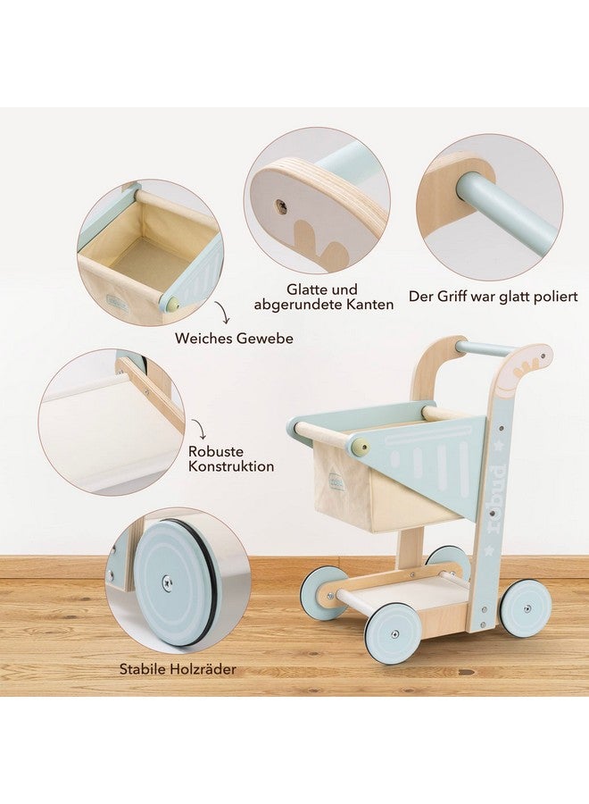 روبود مشاية أطفال خشبية للبنات والأولاد عربة تسوق خشبية للأطفال الصغار ألعاب مشاية تعليمية لمدة 10 أشهر وسنة واحدة - Image 3