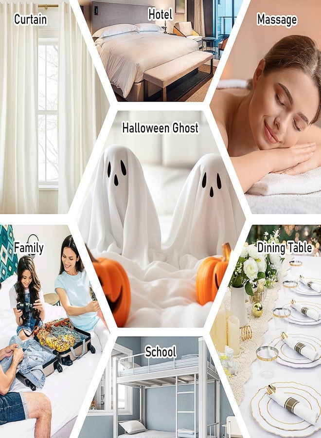 KisSealed 10 Pack White Flat Sheets Bulk Only Twin Size,Soft Microfiber Bedding Sheet for Home Salons HotelsGuests and Vacation Rentals, Wrinkle Free, Hotel Airb&bs Essentials for Hosts, 66"x96" - Image 5