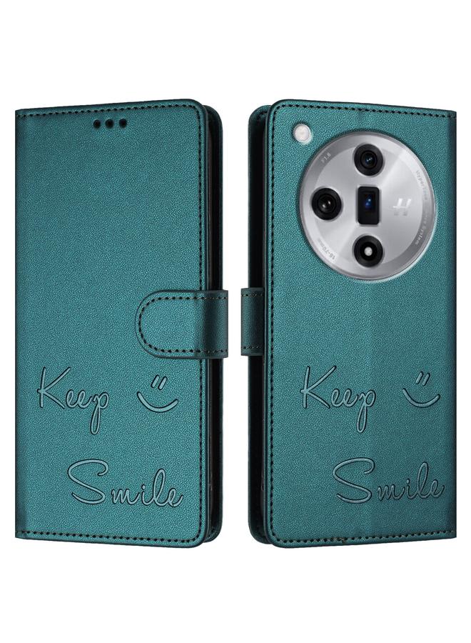 اس-توب جراب هاتف OPPO Find X7 من الجلد بنقش ابتسامة بتقنية RFID - Image 3