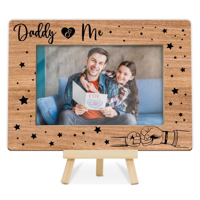 DAD PICTURE FRAME DADDY AND ME PICTURE FRAMES DAD GIFT FROM KIDS BIRTHDAY GIFTS FATHERS DAY PICTURE FRAMES FIT 4X6 PHOTO WOODEN TABLETOP FRAMEI01