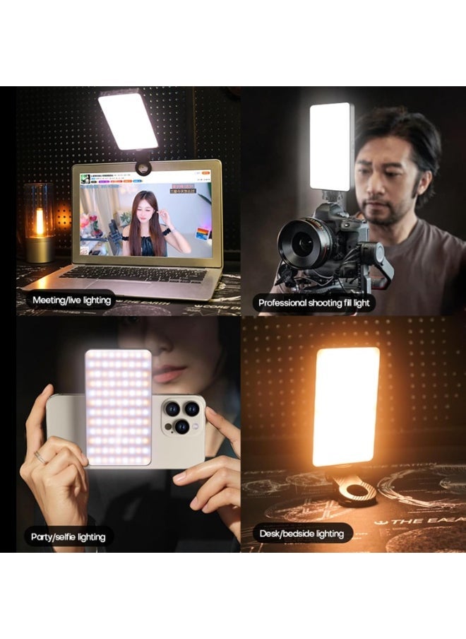 TIGER M19 Magnetic Double-Sided LED Video Light – Dimmable 2500K-9000K Fill Light with Clip & Cold Shoe Adapter for Phone, Tablet, DSLR – 2000mAh Portable Selfie Light (M19)  - Image 3