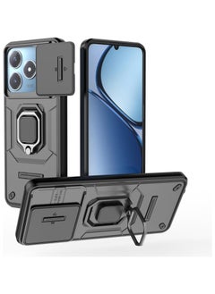 Compatible with Realme C63 4G,Camouflage Military Grade Heavy Duty Shockproof Protection Case with Magnetic Bracket and Lens Slide Window Phone Cover