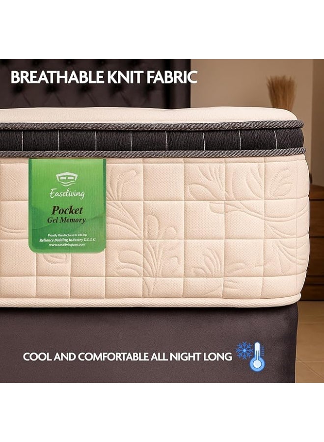 EASELIVING Hybrid Gel Memory Foam Mattress - 30cm Super King Size Medium Firm Mattress | Pocket Spring Mattress with Cooling Comfort, Edge Support and Pressure Relief | 10-Year Warranty (200x200 cm) - Image 5