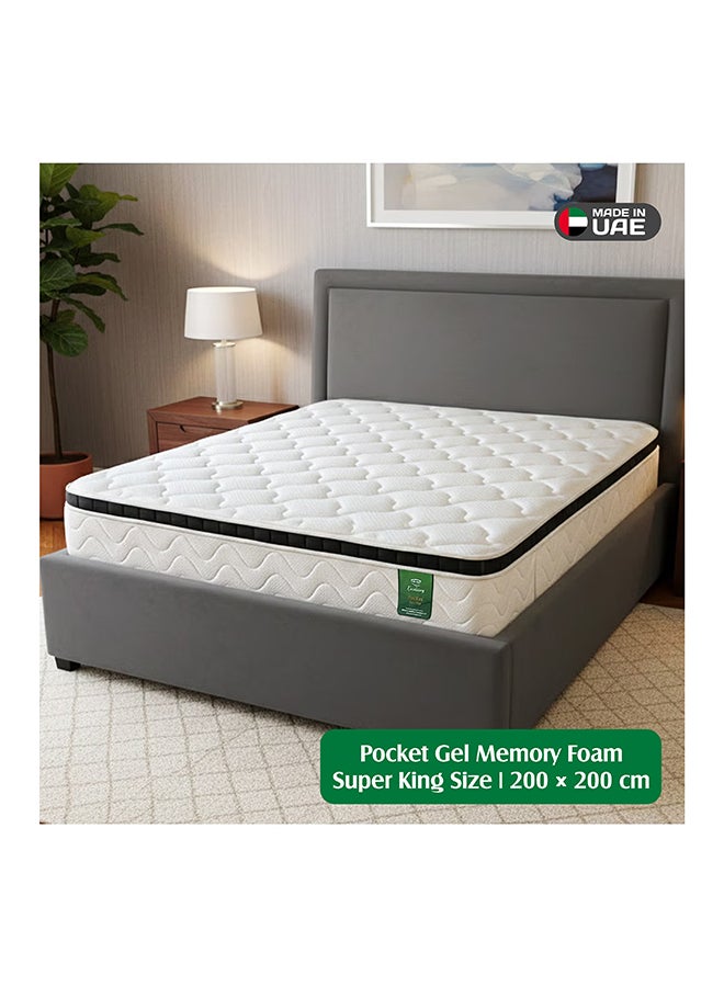 EASELIVING Hybrid Gel Memory Foam Mattress - 30cm Super King Size Medium Firm Mattress | Pocket Spring Mattress with Cooling Comfort, Edge Support and Pressure Relief | 10-Year Warranty (200x200 cm) - Image 1