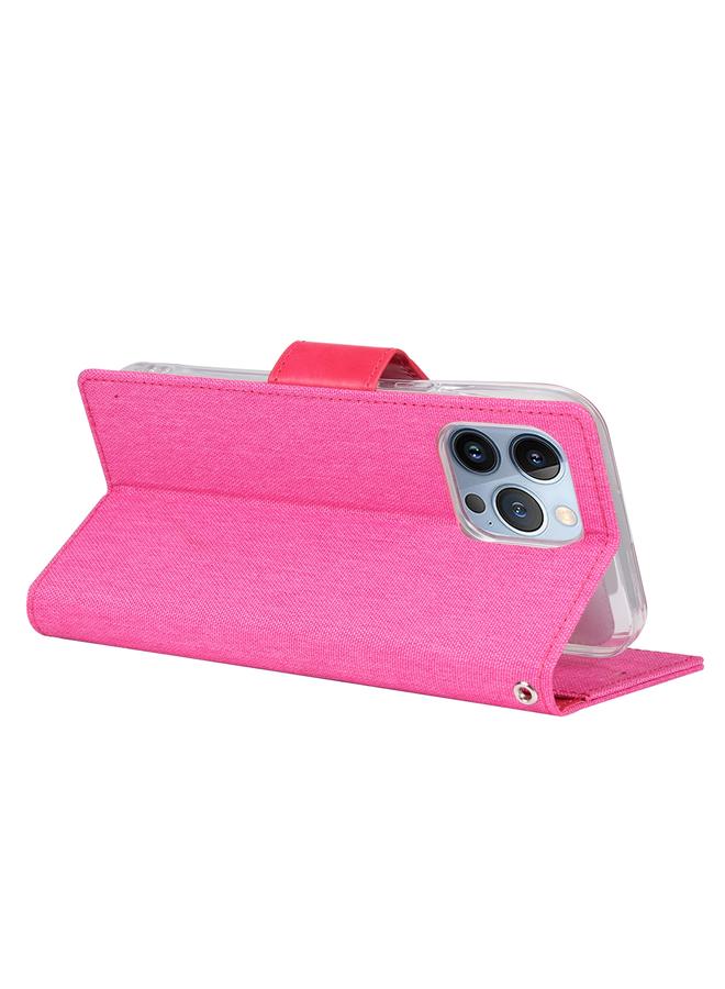GOOSPERY Case For iPhone 14 Pro CANVAS DIARY Canvas Texture Flip Leather Phone Case  - Image 3