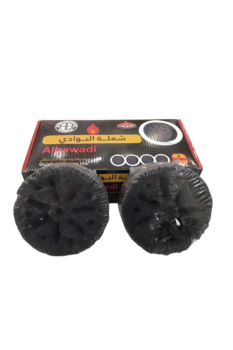 Albawadi Fire Flag Smokerless Charcoal BBQ Flame Round Coal Charcoal 4PCS - Image 2