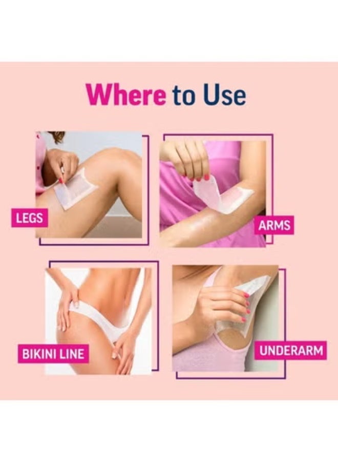 Veet Easy-Gel Wax Strips for Body & Legs, Dry Skin with Green Tea & Aloe Vera (20 Wax Strips) - Image 4