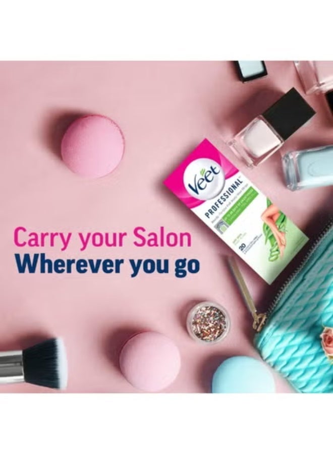 Veet Easy-Gel Wax Strips for Body & Legs, Dry Skin with Green Tea & Aloe Vera (20 Wax Strips) - Image 3