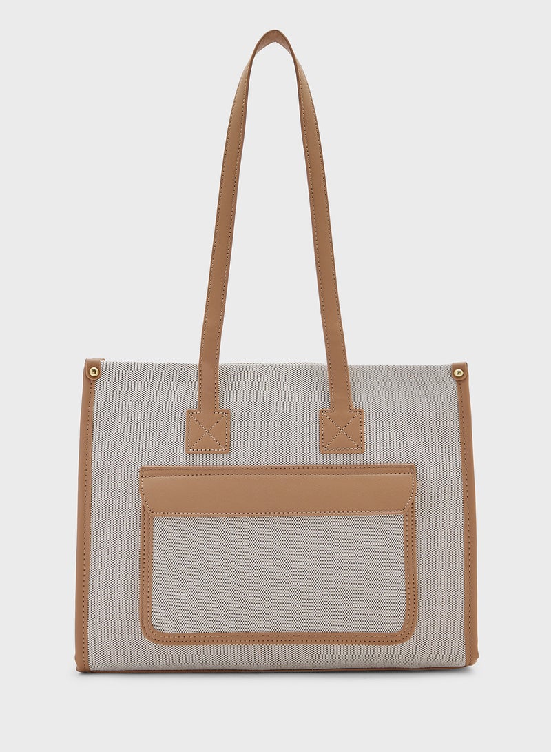 ELLA Color Block Multi Pocket Tote Bag  - Image 1