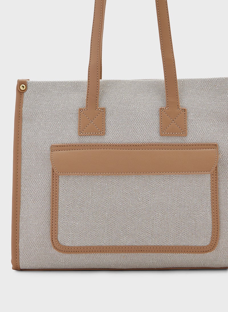 ELLA Color Block Multi Pocket Tote Bag  - Image 4