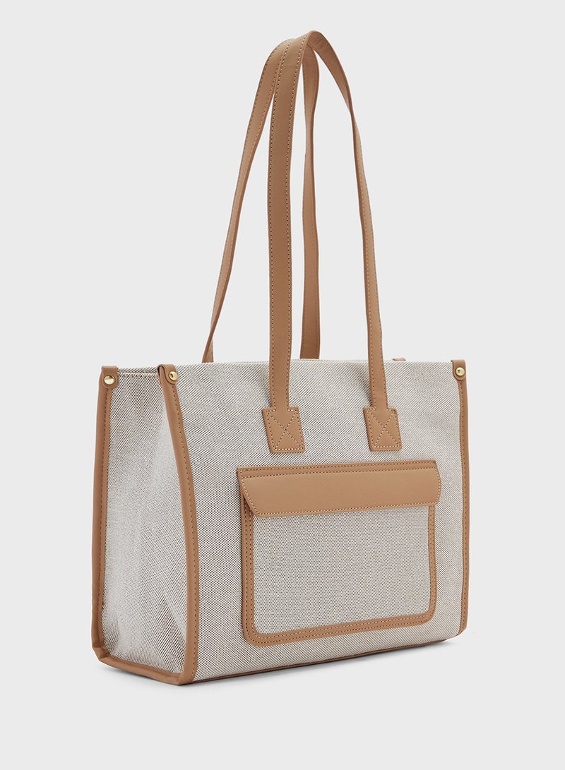 ELLA Color Block Multi Pocket Tote Bag  - Image 3