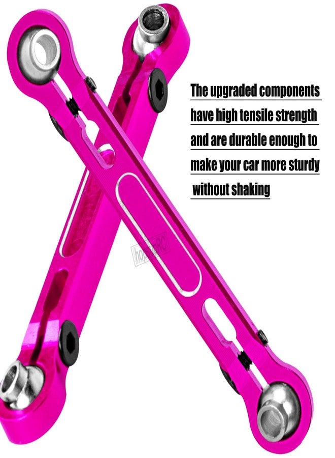 hopsupRC RC Aluminum Front Steering Links Upgrade Parts for 1/18 Granite GROM MEGA 380 Brushed 4X4 Monster Truck(Pink) - Image 5
