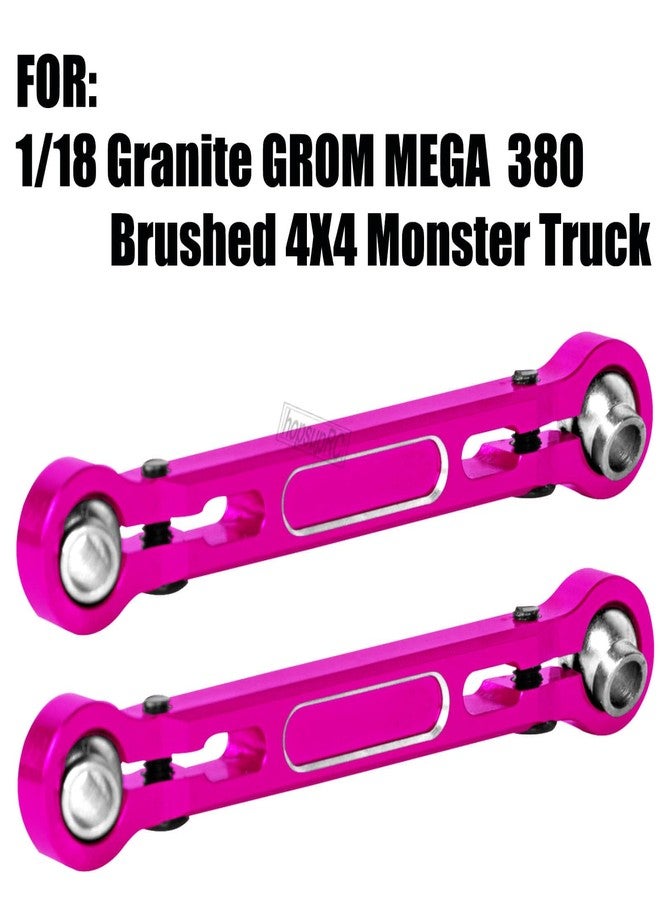 hopsupRC RC Aluminum Front Steering Links Upgrade Parts for 1/18 Granite GROM MEGA 380 Brushed 4X4 Monster Truck(Pink) - Image 2