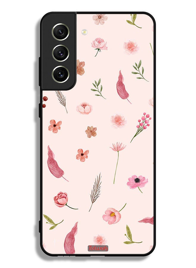 Tolwak Samsung Galaxy S21 FE 5G Protective Case Cover Leaves And Roses Pattern - Image 3