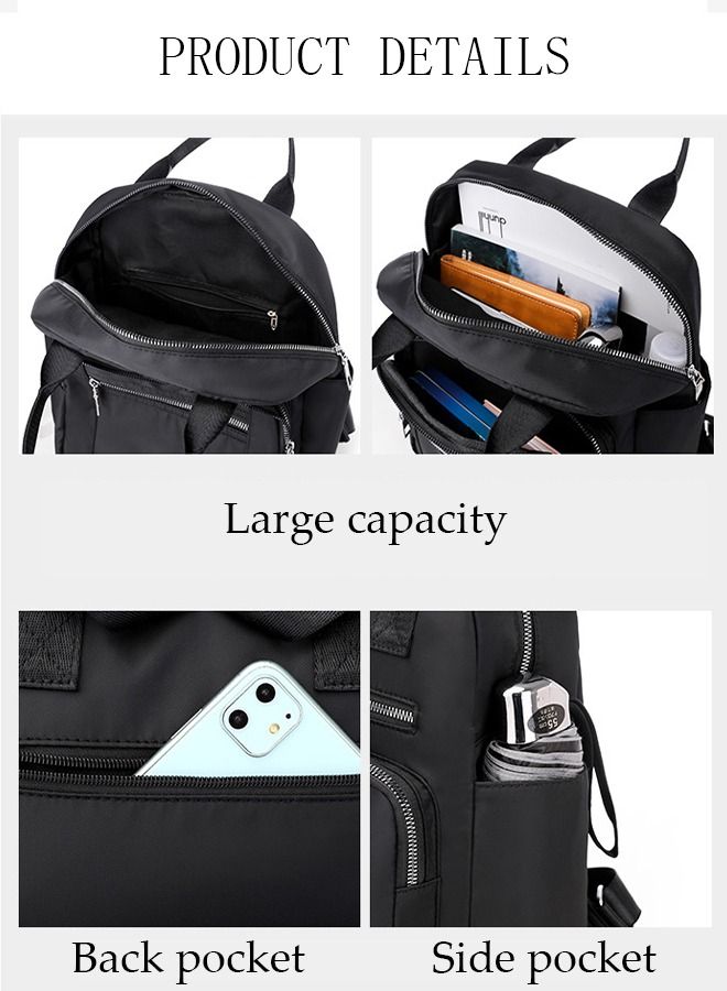 DUNISO Vintage Travel Backpack For Women Large Capacity Daypack School Backpack Anti Theft Double Shoulder Backpack For College Girls Students Black - Image 3