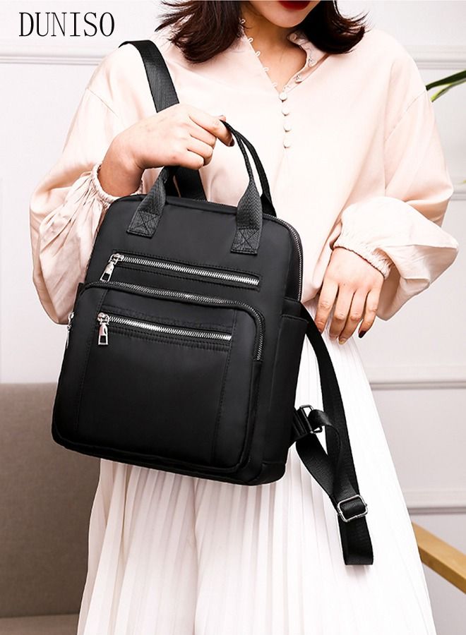 DUNISO Vintage Travel Backpack For Women Large Capacity Daypack School Backpack Anti Theft Double Shoulder Backpack For College Girls Students Black - Image 2