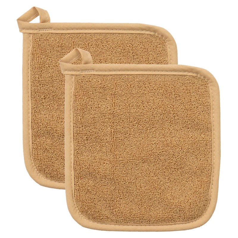 RITZ Terry Potholder & Hot Pad: Unparalleled Heat Resistant, Durable 100% Cotton â€“ Ergonomically Designed for Optimal Grip â€“ Easy-Care Machine Washable â€“ 2-Pack, Straw - Image 1