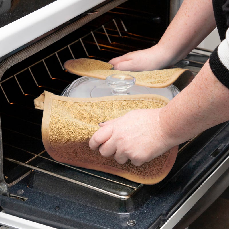 RITZ Terry Potholder & Hot Pad: Unparalleled Heat Resistant, Durable 100% Cotton â€“ Ergonomically Designed for Optimal Grip â€“ Easy-Care Machine Washable â€“ 2-Pack, Straw - Image 4