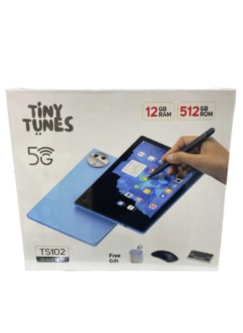 Tiny Tunes Tiny tunes smart tab TS102 Screen 10 inches Memory 512 RAM 12 Accepts dual 5G chips GPS, Wi-Fi, Bluetooth Rear camera 13MP, front 8MP Battery 5000mAh Android 13 system Fingerprint  - Image 3