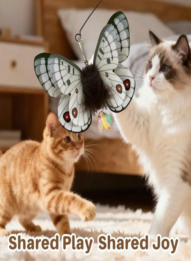 Walfront Interactive Cat Toy Feather Wand with Realistic Butterfly, Durable Flexible Teaser for Indoor Cats & Active Kittens - Keeps Bored Cats Excited, Engaged & Happily Active - Image 3