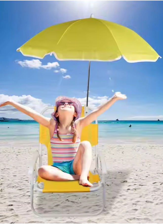 Kids’ Foldable Beach & Camping Chair with 360° Adjustable Umbrella – Lightweight, Portable Outdoor Seat for Sun Protection – Dinosaur Green