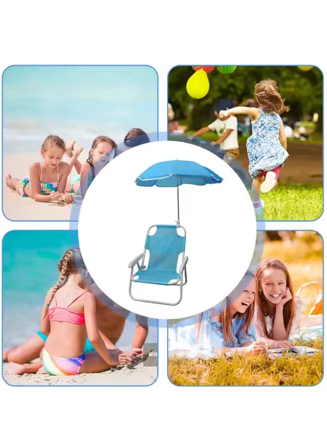 Kids’ Foldable Beach & Camping Chair with 360° Adjustable Umbrella – Lightweight, Portable Outdoor Seat for Sun Protection – Dinosaur Green