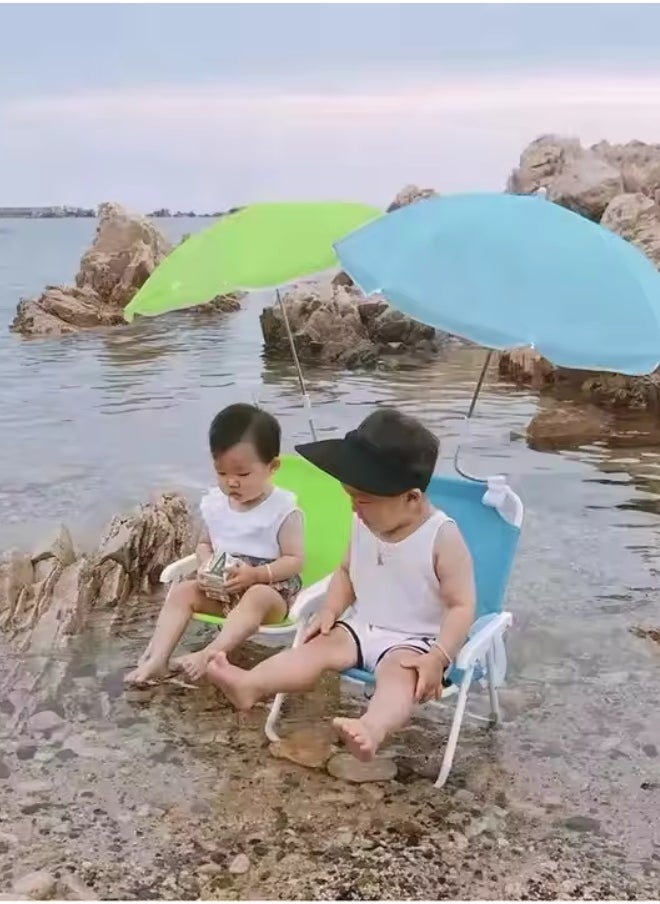 Kids’ Foldable Beach & Camping Chair with 360° Adjustable Umbrella – Lightweight, Portable Outdoor Seat for Sun Protection – Dinosaur Green