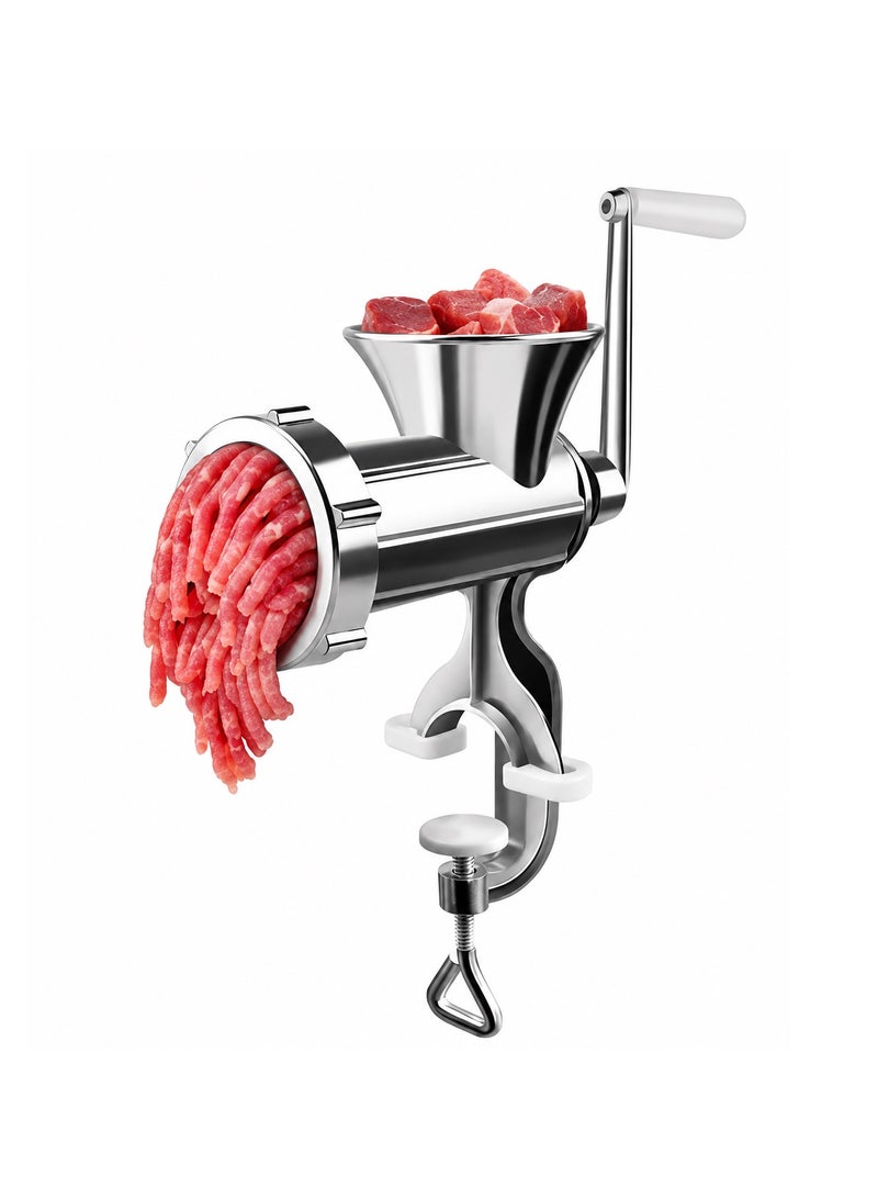 Mini Manual Meat Grinder with Table Lock, Compact Food Mincer for Home Kitchen Use