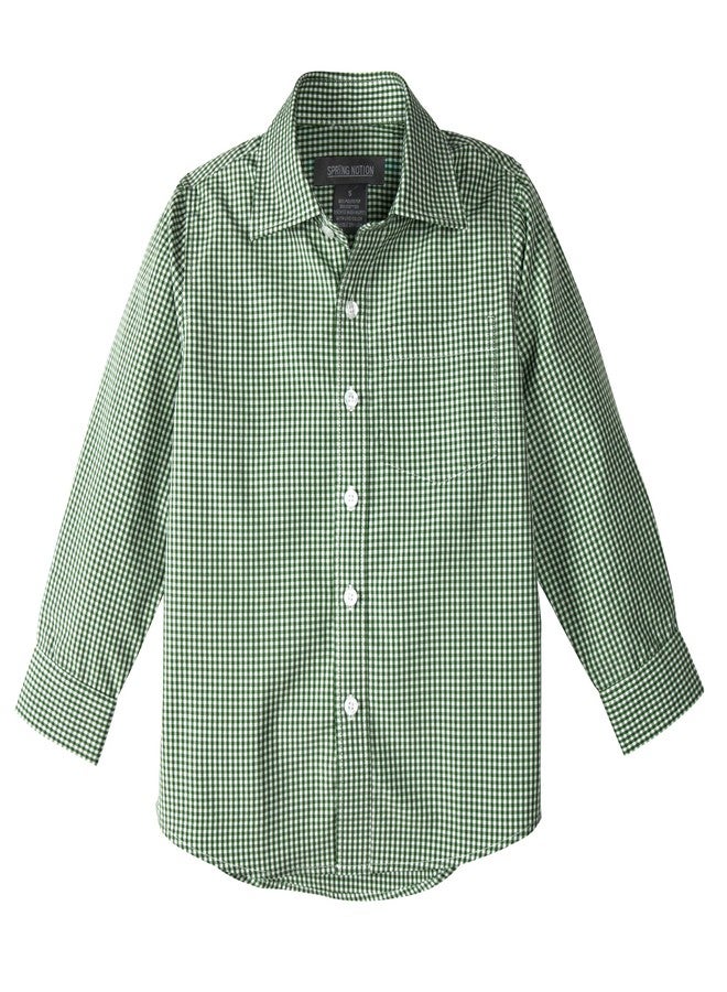 Spring Notion Baby Boys' Long Sleeve Gingham Shirt 18M Forest Green