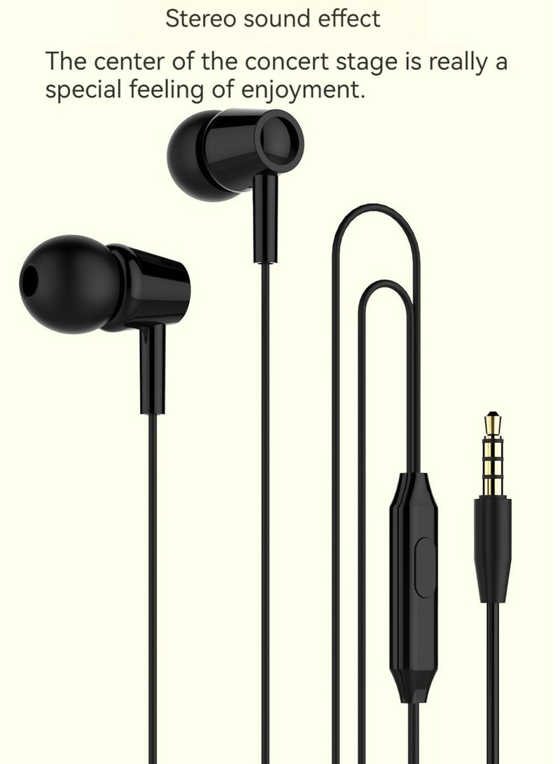 New in-ear wired karaoke music headphones (black)