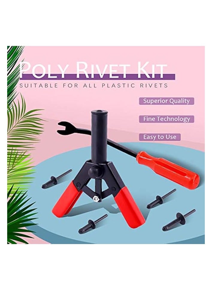 PROMASS 41Pcs Poly Rivet Gun Set with 1Pcs Rivet Removal Tool, Poly Rivet Tool for All Plastic Rivets Safe Metal or Plastic Clips Removal - Free Fastener Remover Included - Image 5