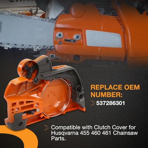 HQPASFY Clutch Cover 537286301 Compatible with Husqvarna 455 460 Chainsaw Clutch Cover with Brake Replaces 537286302 546354301 - Image 3